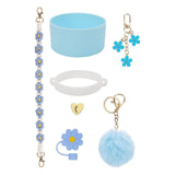 Cup Accessory Set Cute Keychain Charms for Outdoor Activities Travel Handbag Blue