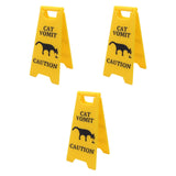 Maxbell 3Pcs Pet Vomit Caution Signs Novelty Prank Gifts for Home Living Room Shelf Cat