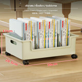 Maxbell Large Capacity Rolling Storage Bin, Multi-Functional Book Organizer with casters, Under Desk Book Storage Box, Student Classroom & Home Use Plastic Shelf, Mobile Compartment storage container Green Single Layer U