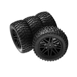Maxbell 4x 1/10 RC Off Road Tires and Wheels Replacement for 94107,94170,94155,94177 black