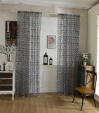 Maxbell Flocking Pattern Sheer Curtain Panel Window Tulle Divider White 100*200cm