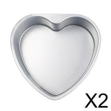 Maxbell 2pcs Heart Shaped Thicken Aluminum Alloy Chocolate Cake Pan DIY Baking Tools