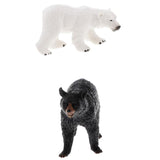 Maxbell Simulation Wild Animal Model Figure Toy Home Decor Black Bear & Polar Bear