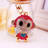 Crystal Keyring Charm Pendant Bag Key Ring Chain Keychain Pink Monkey