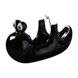 Maxbell Ceramic Coil Holder Snail Statue Cute Incense Burner for Picnic Bedroom Deck Black
