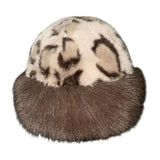 Maxbell Winter Faux Fur Hat for Women Thicken Windproof Warm Cossack Hat for Outdoor Beige Coffee