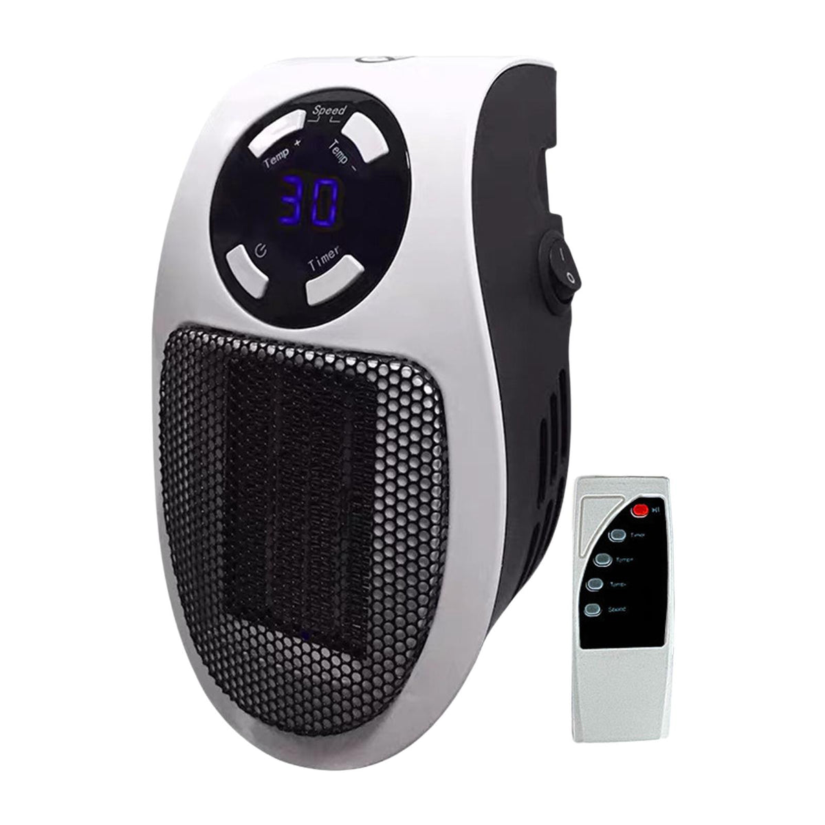 Maxbell Mini Heater UK Adapter with Remote Control Fan Heater for Home Study Kitchen