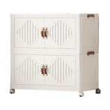Maxbell Foldable Storage Cabinet Stackable Storage Bins for Bedroom Office Apartment 2 Tier