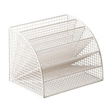 Maxbell Fan Shaped File Organizer Space Saving Storage Rack for Gift Decoration Room White and S