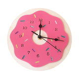 Maxbell Maxbell Cartoon Donut Shaped Wall Clock Mute Ornament for Kids Room Bedroom Shop Pink