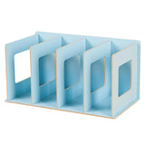 Maxbell Wooden Desktop Bookshelf Multifunctional File Organizer for Office Desk Dorm Blue