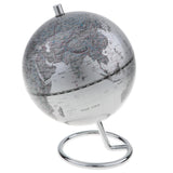 Maxbell 5.5 Inch Small Silver Illuminated World Globe Alloy Desktop Rotating World Map Globe, Kids Educational Toy Gift - Aladdin Shoppers