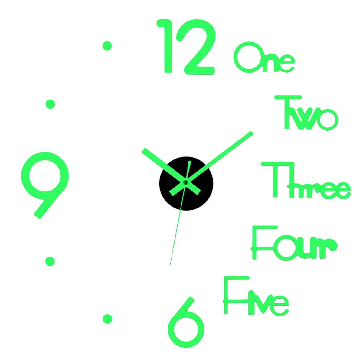 Acrylic Luminous Wall Clock Stickers DIY for Home Decoration Style 1