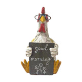 Maxbell Good Morning Chicken Statue Chicken Sculpture for Living Room Entrance Patio Rooster