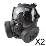 Maxbell 2xFull Face Mask Respirator CS Perspiration Face Protector Black_Gray Lens
