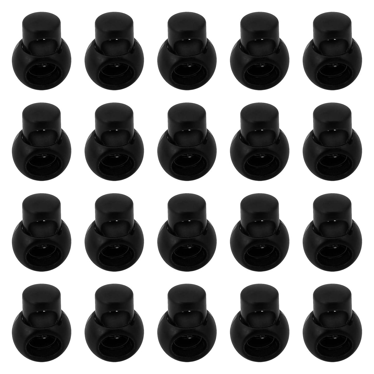 Maxbell 20 Pieces Metal Cord Locks Wear Resistance Drawstring Luggage Spring Stopper Black