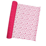 Maxbell Jacquard Net Mesh Flower Wrapping Paper for Valentine's Day Wedding Birthday Rose Red