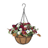 Maxbell Artificial Faux Hanging Plants Flowers Basket Hanging Planter for Patio Yard Style C