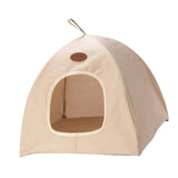 Maxbell Maxbell Cat Tent Activity Center Summer Foldable Soft Pet Bed for Home Outdoor Kitty L Beige
