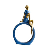 Maxbell Girl Figurine Desk Bedroom Cafe Table Centerpieces Cabinet Shop Women Statue Blue Thinker