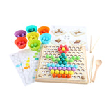 Maxbell Rainbow Beads Board Game Play Clip Beads Toy Learning Activity for Gifts Kids