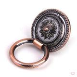 Maxbell 2x Red Bronze Round Cabinet Door Drawer Wardrobe Pull Ring Handle Knobs Dia 35mm
