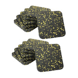 12 Pieces Treadmill Mat Thickened Anti Vibration Mat for Bike Weight Benches black and yellow