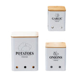 Maxbell 3Pcs Potato Onion Garlic Kitchen Storage Canister for Pantry Picnics Camping