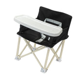 Maxbell High Chair with Tray Folding Toddler Booster Seat for Dining Lawn Beach black