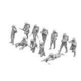 Maxbell 11Pcs Miniature Figures Unpainted Resin Mini Models for Hobby Family Friends 2.4cm
