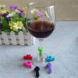 6Pack Silicone Wine Glass Tag Cup Marker Party Wine Glass Charms Style 01