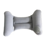 Maxbell Inflatable Travel Pillow Compact Cushion for Business Trip Traveling Fishing Flocking Gray