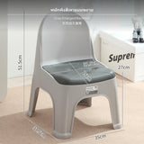 Maxbell Plastic Backrest Stool, Thickened Stackable Small Chair for Home, Kids & Adults, Slip-Resistant Lightweight Accent Seat, Modern Luxury design for Living Room, Entryway, Tea Table Gray Enlarged