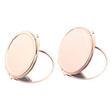 2pcs Dual Side Makeup Mirror Dormitory Bathroom Round Folding Mirrors Golden