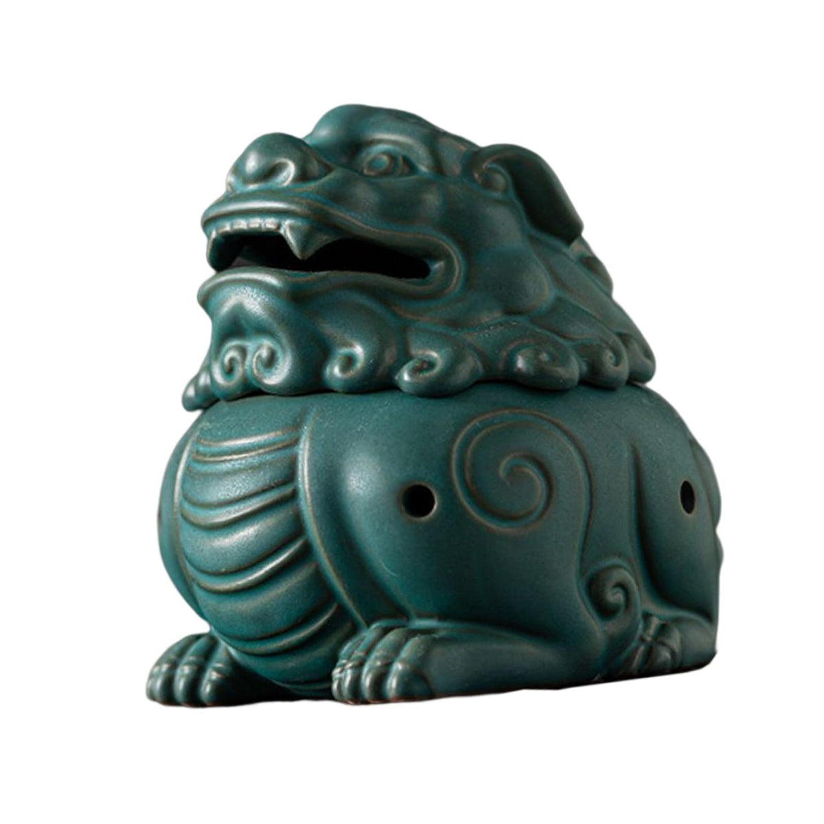 Maxbell Maxbell Lion Statue Figurines Incense Cones Holder Decor Incense Coil Burner Green