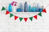Maxbell 10pcs Triangle Flag Garland Banner Party Christmas Xmas Decoration