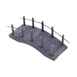 Maxbell Dollhouse Wooden ARCH Bridge Micro Scene Accessory Arch Bridge Figurine Gray