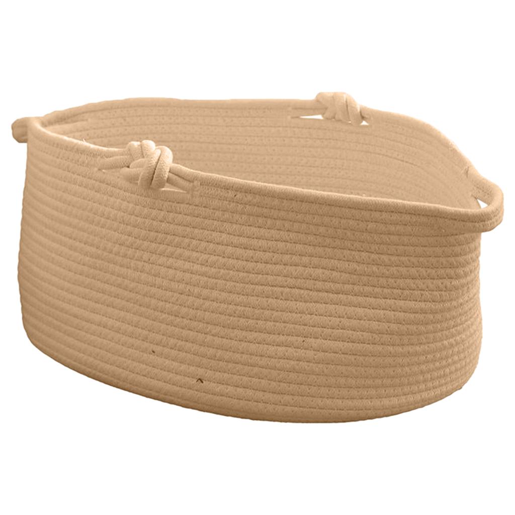 Maxbell Maxbell Oval Cotton Rope Woven Basket Laundry Hamper for Sundries Toys Brown Small