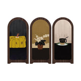 Maxbell Desk Decorative Screen Modern 3 Panel Divider for Shelf Home Decor