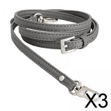 Maxbell 3xLeather Bag Strap Replacement Universal Shoulder Strap for Shoulder Handbags Gray