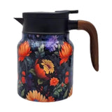 Maxbell Vacuum Kettle Floral Teapot Portable Hot Water Bottle for Party Home Kitchen orange