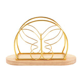 Maxbell Napkin Holder with Metal Wire Napkin Storage Box for Countertop Home Kitchen Butterfly gold