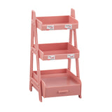 Maxbell 1/12 Miniature Plant Stand with Drawer for Dollhouse 6 inch BJD Doll Diorama pink