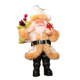 Maxbell Resin Santa Claus Pendants for Christmas Tree Hanging Ornament Beige