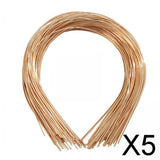 Maxbell 5x50Pcs Plain Metal Headbands for Crafts Hair Band Handmade Thin Wire Hairband Gold