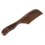 Maxbell Maxbell Handcrafted Natural Wooden Fine-toothed Anti-static Massage Comb with Handle