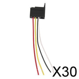 Maxbell 30xCar 12V 12 Volt DC 30A AMP Relay Harness Socket 4Pin 4 Wire