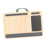 Maxbell Laptop Lap Desk Wooden with Cushion for Business Trip Working at Home Office White