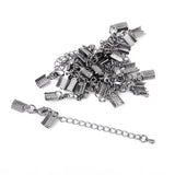 Maxbell 2x12 Cord Crimp End Caps Bail Tip Lobster Clasp Tail Extender Chain DIY Findings