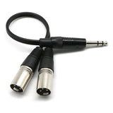 Maxbell 4x6.35mm Stereo Male to Dual XLR Male Breakout Cable Splitter XLR 0.3m